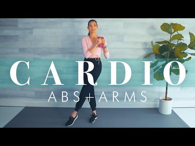 20 minute Standing Cardio Arms & Abs Low Impact Workout // Fun & to the Beat 