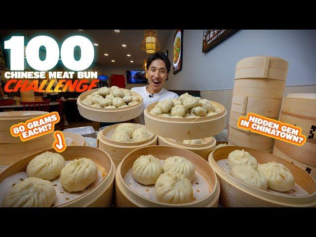 INSANE 100 PORK BUN 包子 Challenge at Chinatown ! | 8.5KG - The Most I've Eaten in One Sitting!?