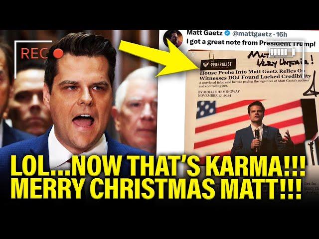 WHOA! Gaetz has CHRISTMAS MELTDOWN as Life is RUINED