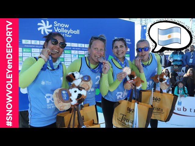 Virginia Zonta, Cecilia Peralta, Eugenia Túliz y Julieta Puntín tras el bronce en Bariloche 2019