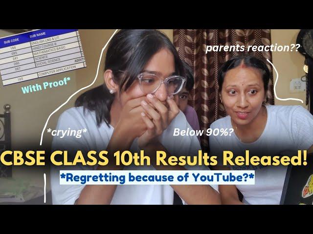 Reacting to my CBSE CLASS 10th Results *literally cried*  | Revealing my Marks and PERCENTAGE! 