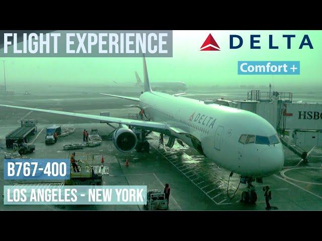 FLIGHT EXPERIENCE  DELTA AIR LINES TRANSCONTINENTAL  B767-400ER  LOS ANGELES ️ NEW YORK   COMFORT +