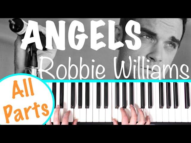 How to play ANGELS - Robbie Williams Piano Chords Tutorial Accompaniment