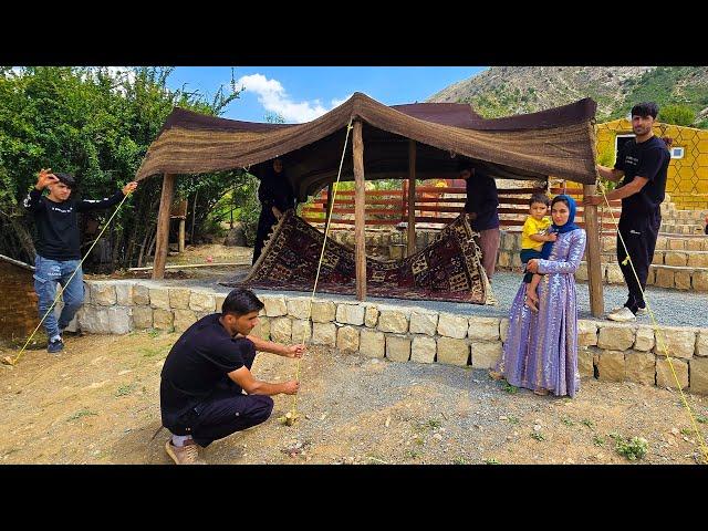 Setting Up a Traditional Nomadic Tent for Summer Shade | Amir and Family's Adventure