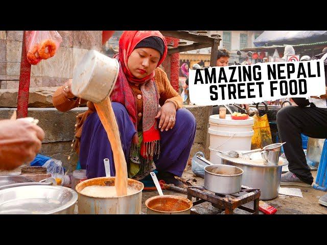 NEPALI STREET FOOD feast in KATHMANDU, Nepal | Best MOMOS in Kathmandu + traditional Newari food