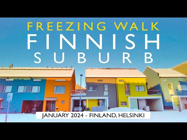 Relaxing Finnish Suburb Walk: Alppikylä, Helsinki, January 2024, Finland [4K] #slowtv