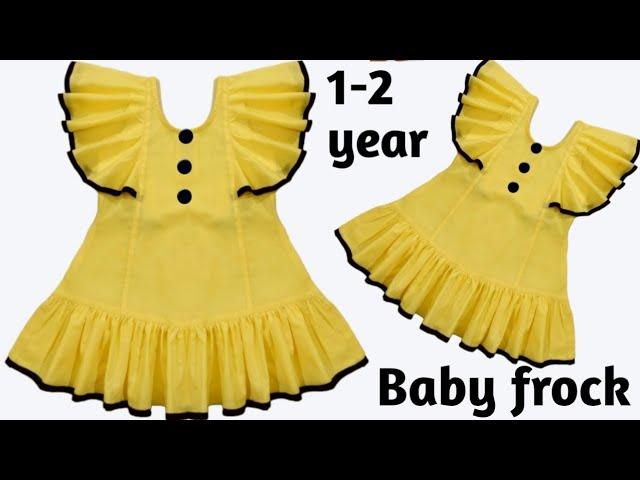 New design baby frock designing sleeves baby frock frill baby frock baby dress cutting and stitching