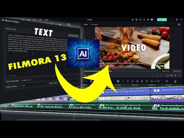 Convert TEXT to VIDEO using AI in Filmora 13!  It's Like Magic!