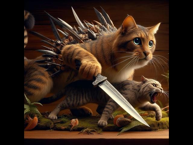 The Cat vs. Bear Showdown #cat #cute #aiart #fyp #kitten #BearShowdown #TheCat