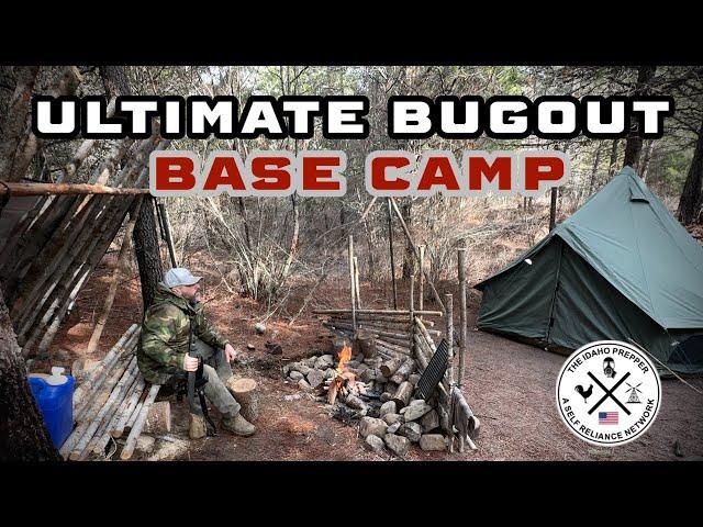 BUGOUT BASE CAMP - SURVIVAL GEAR  & BUSHCRAFT SOLO OVERNIGHT IN THE NORTH IDAHO WILDERNESS #shtf