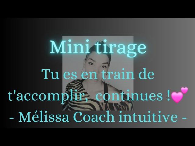 Tu es en train de t'accomplir, continues !