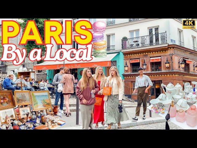 Paris, France  Bohemian Paris Walk, Flea Markets, Deserts& Encounters, 4K Walking Tour