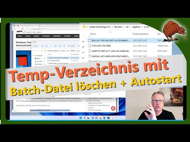 Windows: Temp-Verzeichnis mit Batch-Datei löschen + Automatisches Ausführen