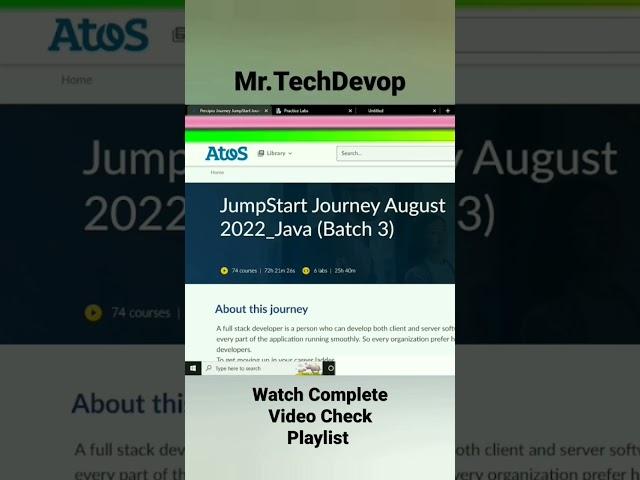 Lab Assignment Jumpstart journey August Atos Syntel Skillsoft Lab Assignment track 1,2,3,4,5,6