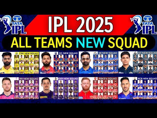 IPL 2025 - All (10) Teams Squad | All Teams Squad IPL 2025 | Indian Premier League IPL 2025 Squad |