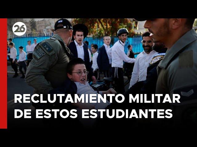 Conflicto entre policía israelí y estudiantes ultraortodoxos por el reclutamiento militar | #Reuters