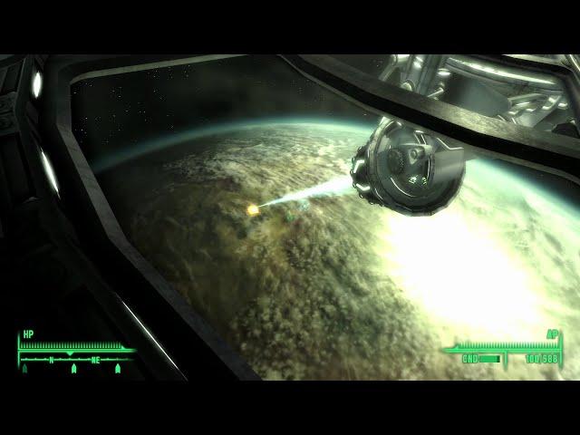 Blowing Up Part Of Earth With The Alien Death Ray - Mothership Zeta DLC - Fallout 3