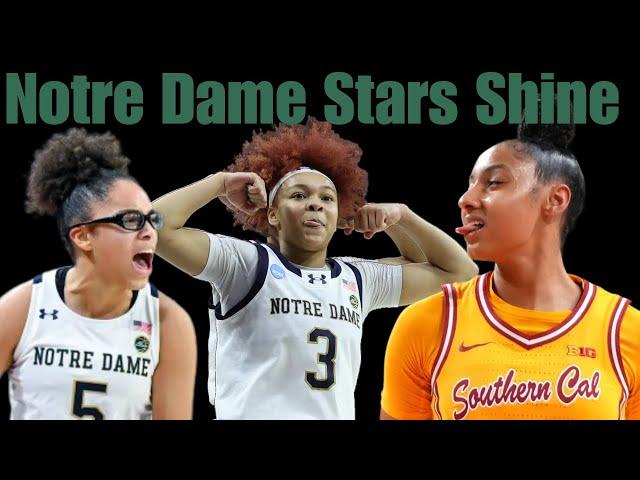 Notre Dame Guards Olivia Miles and Hannah Hidalgo dominate JuJu Watkins   & USC