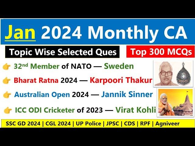 Jan 2024 Monthly Current affairs | January Monthly Current affairs 2024 | Current affairs 2024