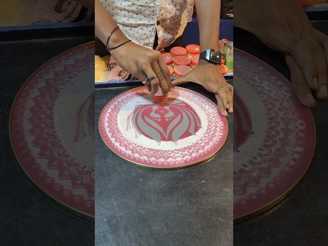 Simple rangoli design by using stencil️#shorts#rangoli#rangolidesigns#trending#short#trending