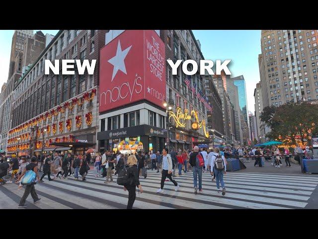 Macys Holiday Square  NYC's NEWEST Holiday Market 4K Holidays in New York City 2024 