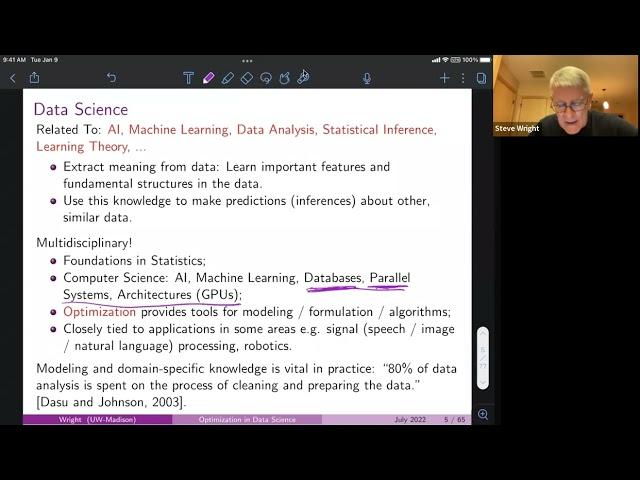 MoCaO Lectures 2022: Data Science - Lecture 1 by Stephen Wright