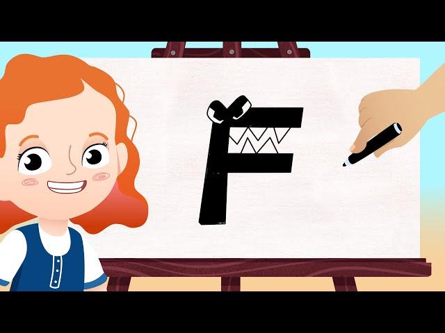 How to Draw an Alphabet Lore | Letter F | Drawing with Wibbi Kids | Step by step