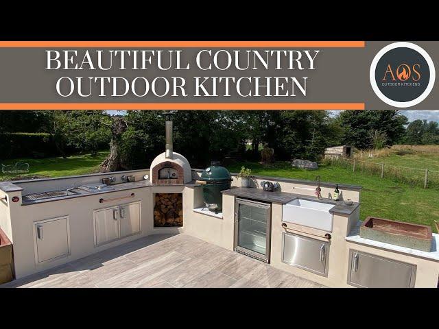 COUNTRY OUTDOOR KITCHEN DESIGN | BIG GREEN EGG | ALFA OVEN | FIREMAGIC  | BEEFEATER