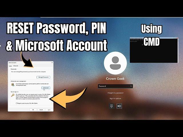 Reset Forgotten Windows 11 Password, PIN and Microsoft Account without any Software (2023)