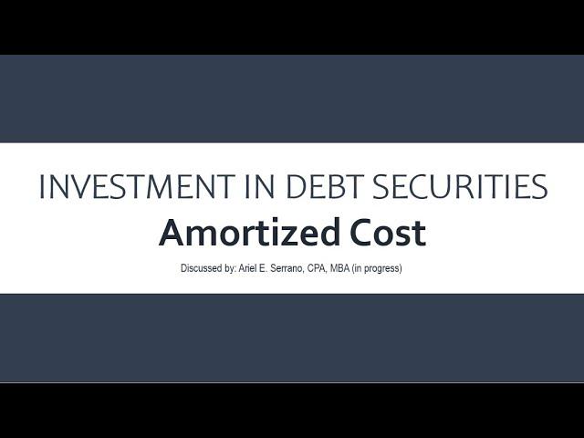 Investment in Debt Securities Measured at Amortized Cost