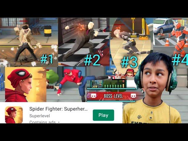 ALL BOSSES FIGHTS ! SPIDER FIGHTER : SUPER HERO REVENGE LATEST GAME ON PLAY STORE ALL COMBOS ️️️