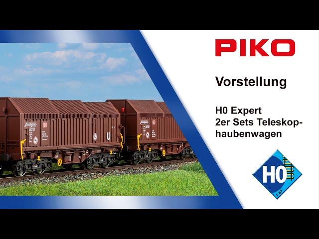 PIKO [V149] H0 Expert 2-piece set of telescopic hood wagons