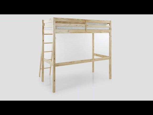 Lit Mezzanine 90x190 cm BLOOM naturel - BUT