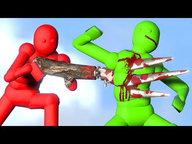 Dynamic NPCs Fight in Realistic Simulations with Weapons! (with Active Ragdoll Physics)