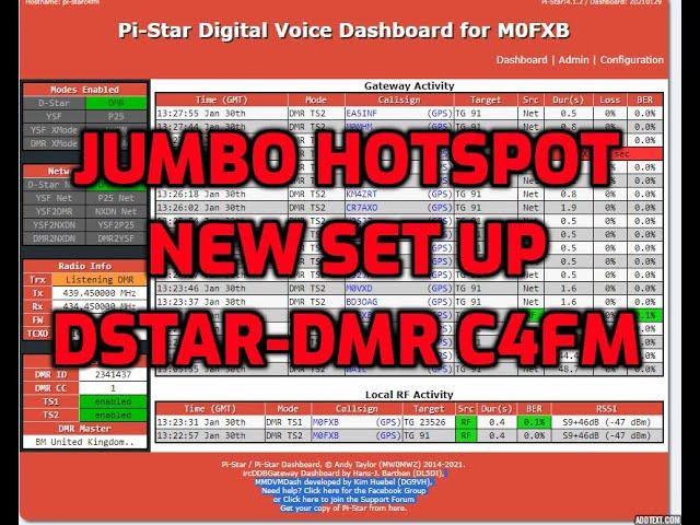 JUMBO HOTSPOT -MMDVM - SET UP -DMR-C4FM-DSTAR-PI-STAR