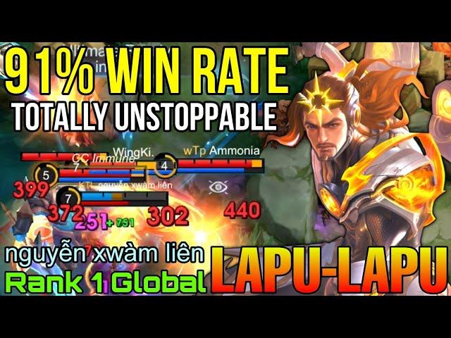 Totally Unstoppable Lapu-Lapu 91% Win Rate - Top 1 Global Lapu-Lapu by nguyễn xwàm liên - MLBB