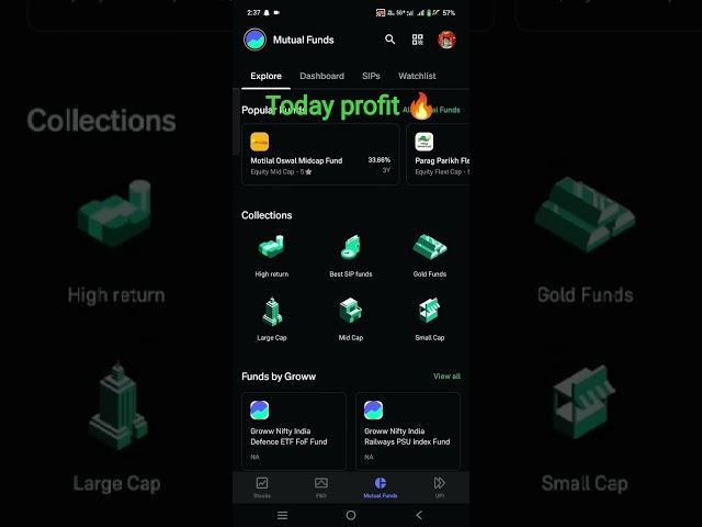 Today my mutual funds update portfolio  #groww #stockmarket #investment #sort