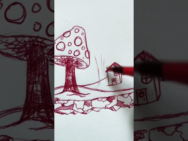 CUTEST pen sketch EVER?? #shorts #cottagecore #artist #cutesketch