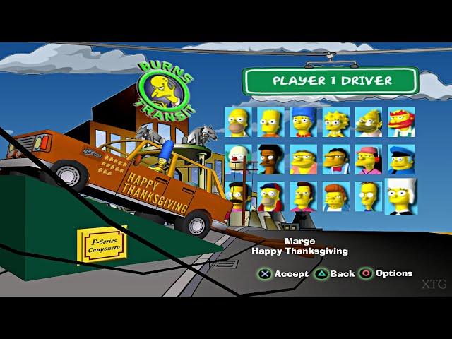 The Simpsons: Road Rage - All Cars List PS2 Gameplay HD (PCSX2)