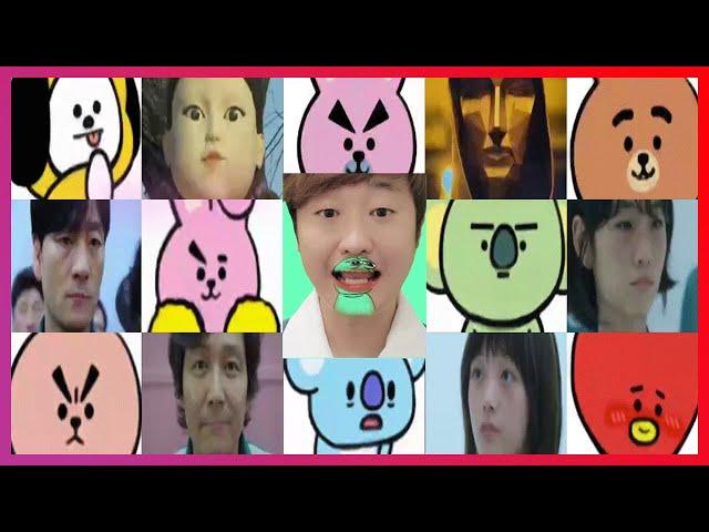 Squid game X BT21 X Musician Park singing "I Love You"