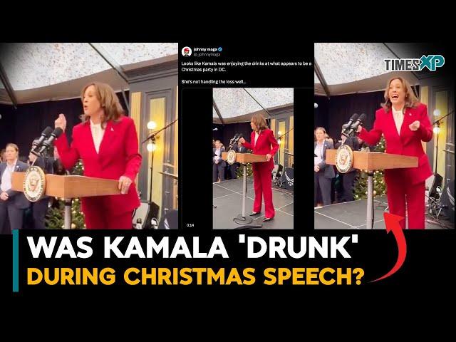 Was Indian-Origin Kamala Harris drunk during Christmas speech at DC?