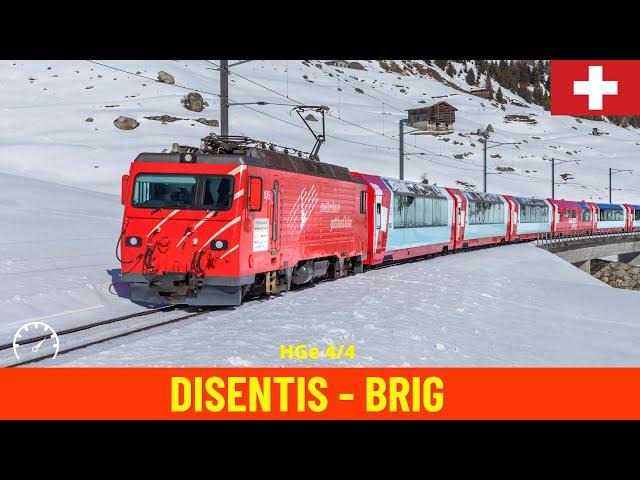 Cab Ride Glacier Express Disentis-Mustér - Brig (Matterhorn-Gotthard-Bahn, Switzerland) 4K