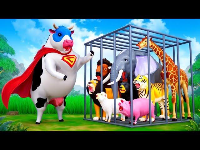 Super Cow's Heroic Mission: Saves Farm Animals from Evil Wild Animals! Wildlife Adventures