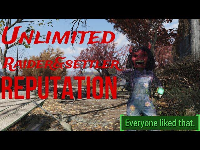 Fallout 76 New Unlimited Settler/Raider Reputation (Easy)