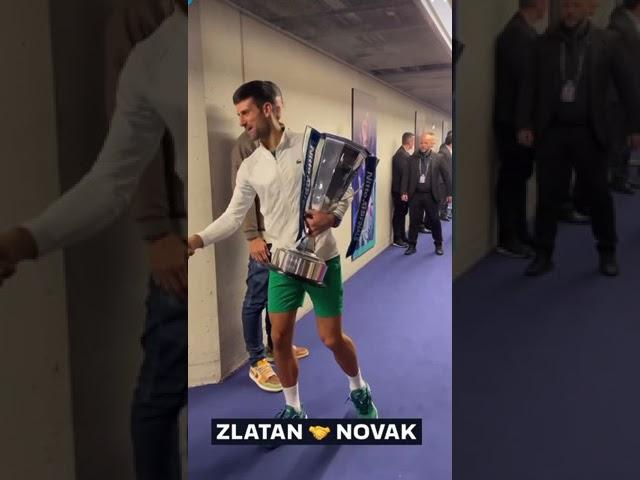 Zlatan Ibrahimovic with Novak Djokovic after the triumph at the Final  #shorts #tennis #djokovic