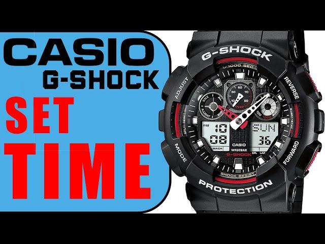 Casio G-shock How to set TIME in 1 minute 4k (Module 5081) GA-100 Series