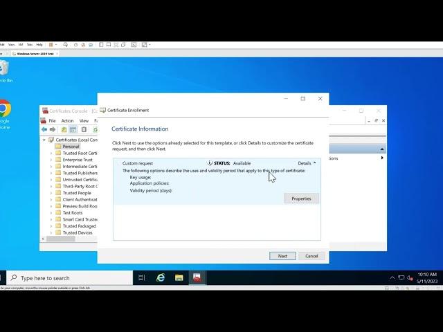 How to generate SSL Certificate Windows Server 2019, 2022 with MMC no IIS -  Walkthrough