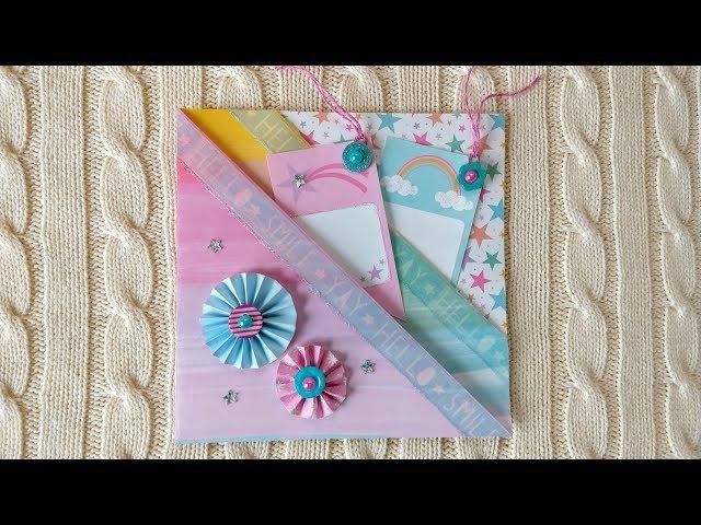 Making a pocket card with Trimcraft's "Chasing Rainbows" paper by Ruth Hamilton