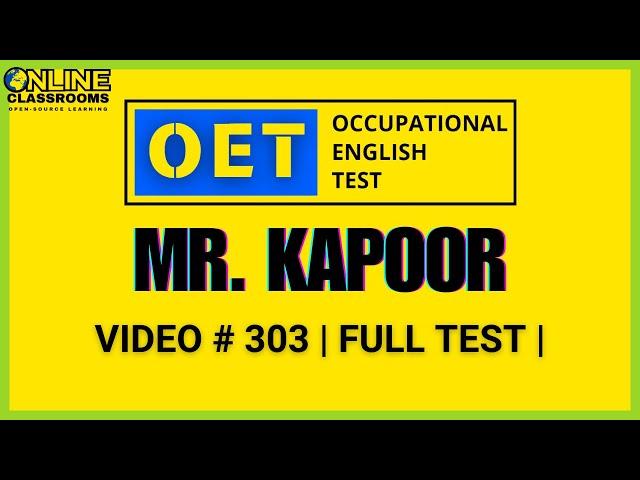 OET Listening Test | Mr. Kapoor | OET 2.0 Online Classroom  #OET