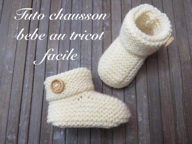 TUTO CHAUSSON BEBE FACILE ET RAPIDE AU TRICOT